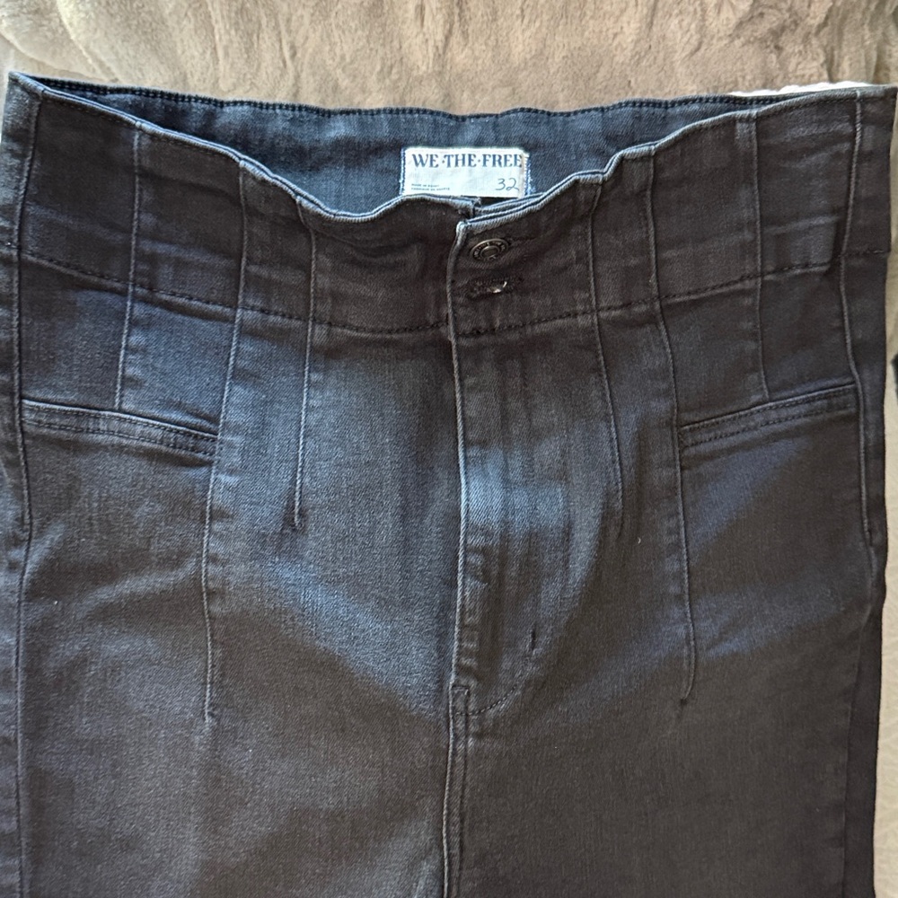 Free People Dark Gray Flare & Wide Leg Jeans